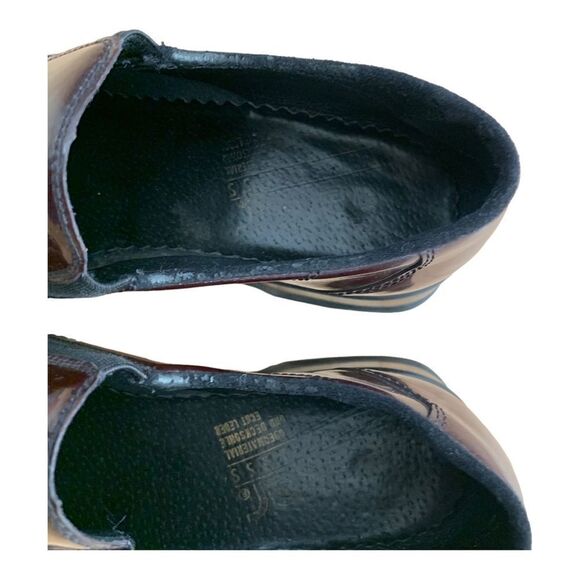 Rieker Burgundy Patent Leather Square Toe Slip On Dress Shoe - Picture 5 of 8